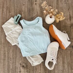 Lululemon powder blue cropped tank top